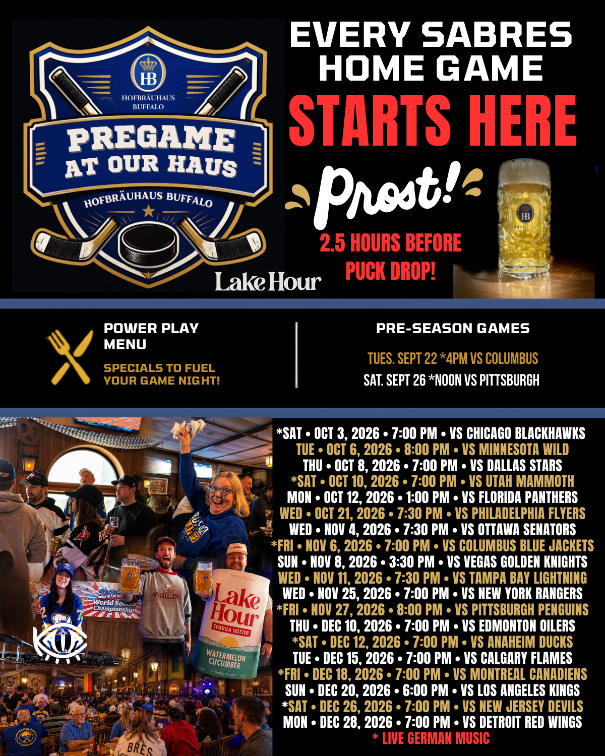 1 Sabres Promo For 2026 Without Drink Specials